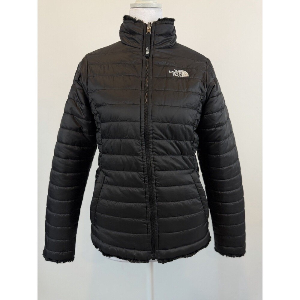 The North Face Girls L 14/16 Reversible Puffer Fleece Jacket Black